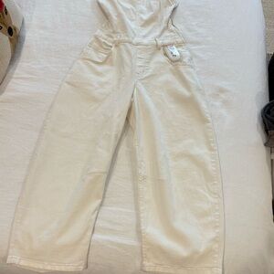 NWOT We The Free Winter White Strapless Denim Jumpsuit Romper